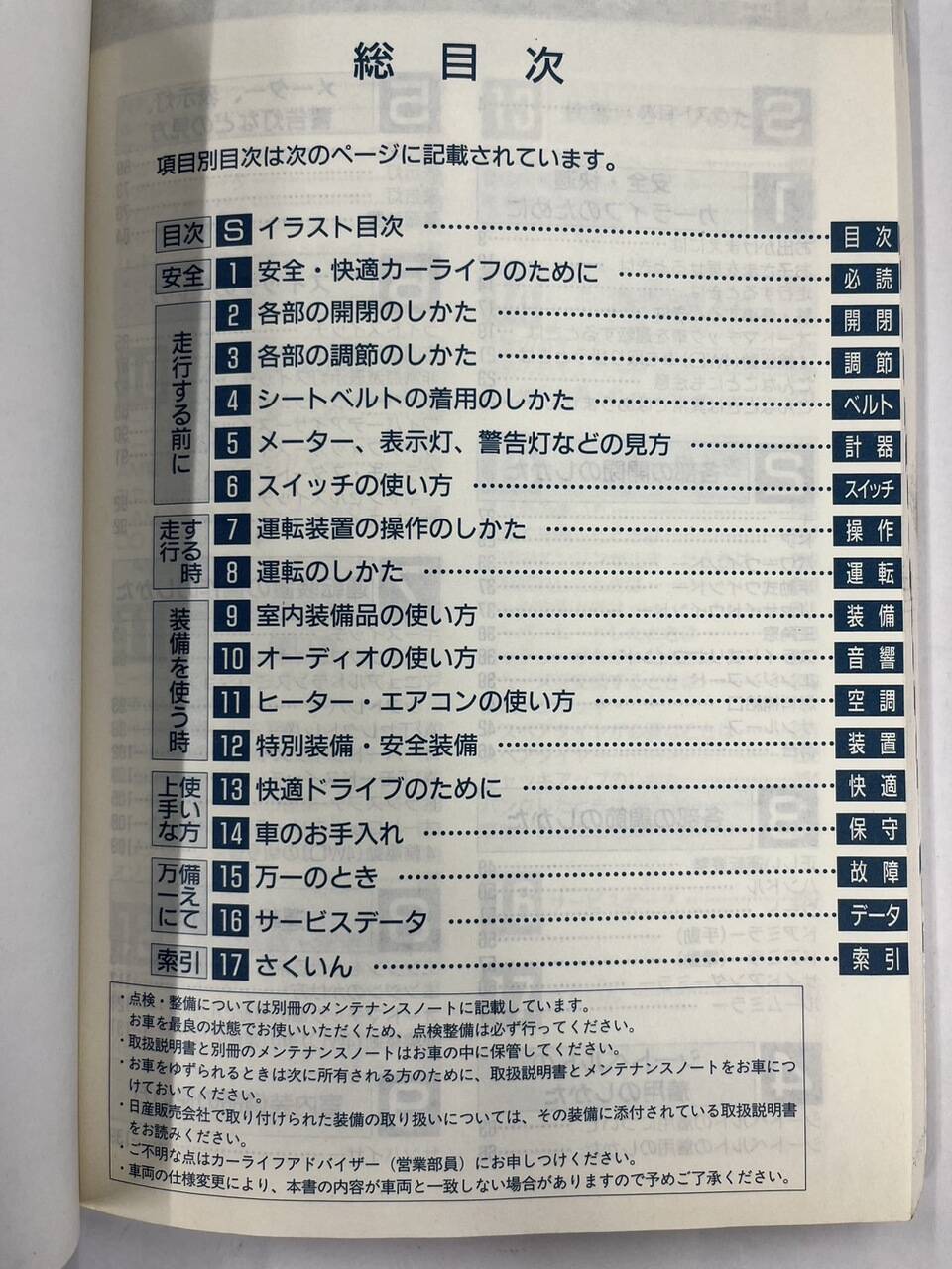 取扱説明書 日産 ダットサン (中古)