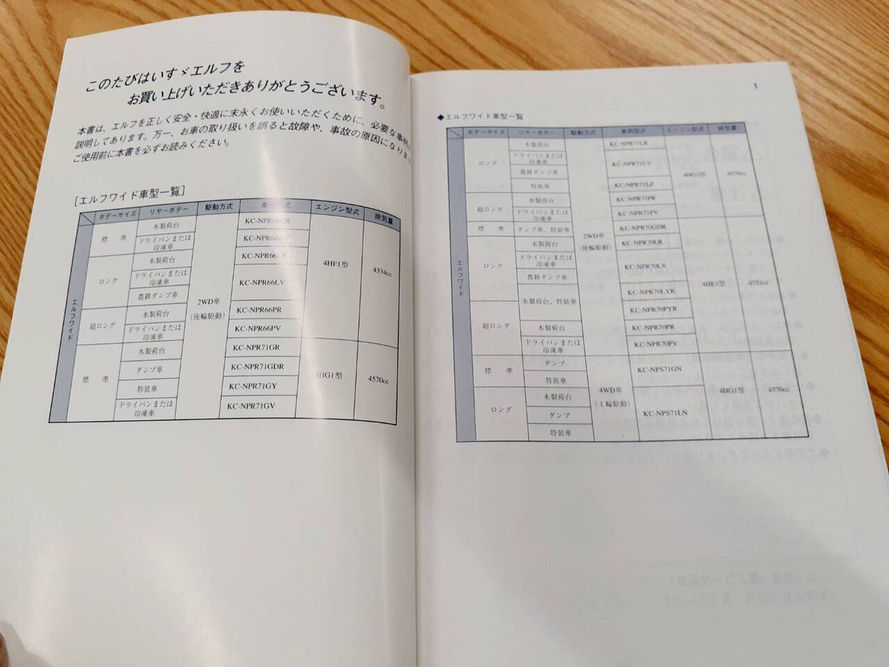 取扱説明書 いすゞ エルフ (中古)