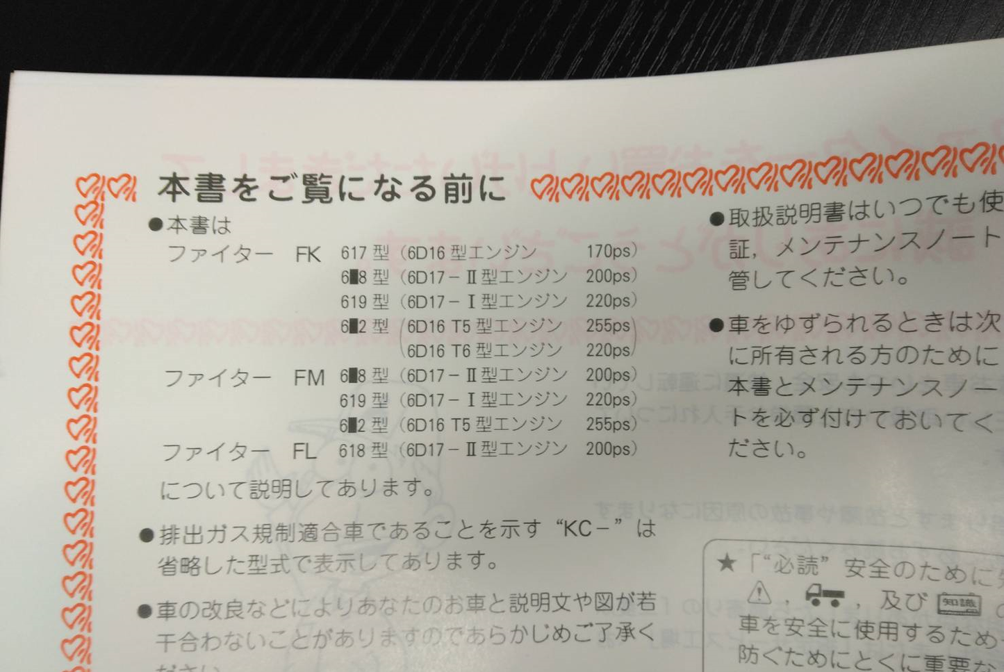 取扱説明書 三菱 ファイター (中古)