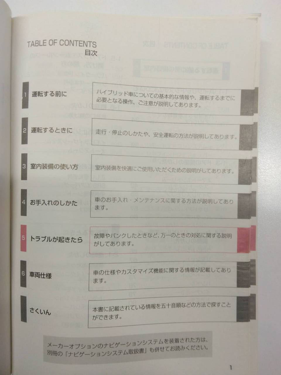 取扱説明書 トヨタ プリウス(中古)