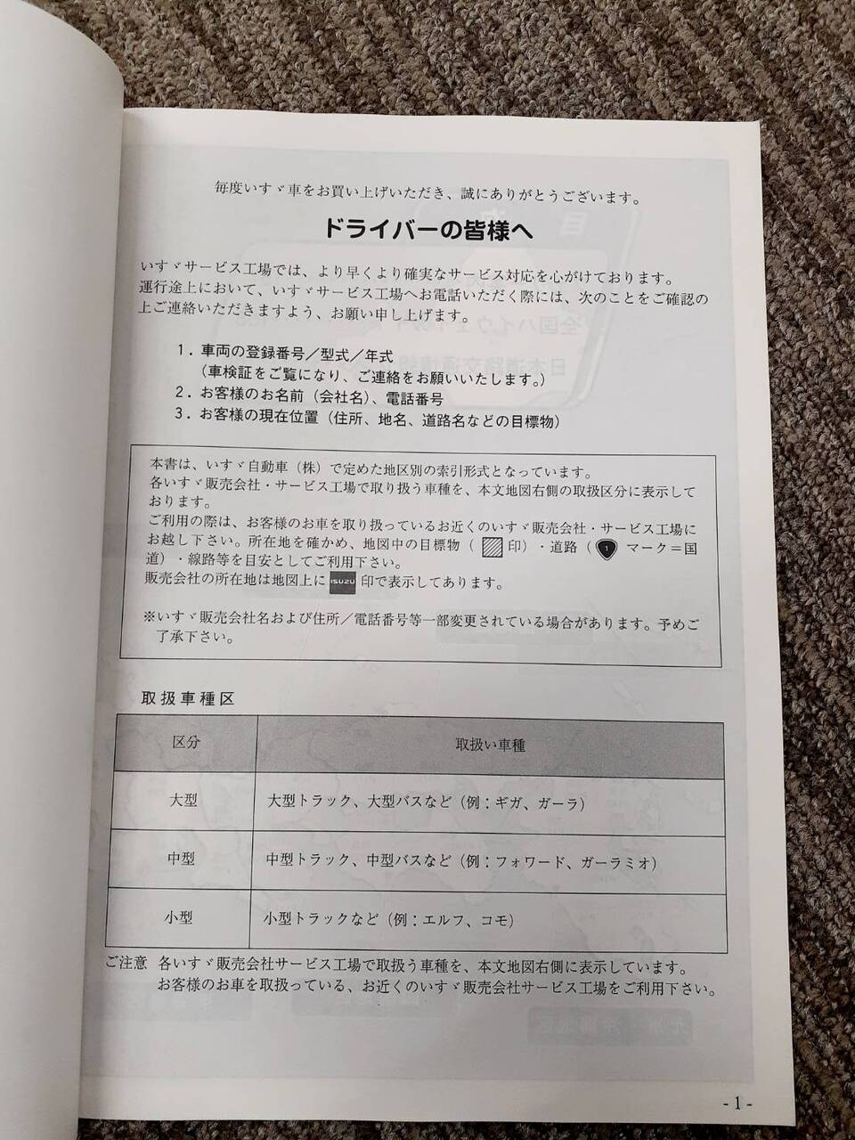 取扱説明書 いすゞ フォワード カスタマーズガイド他(中古)
