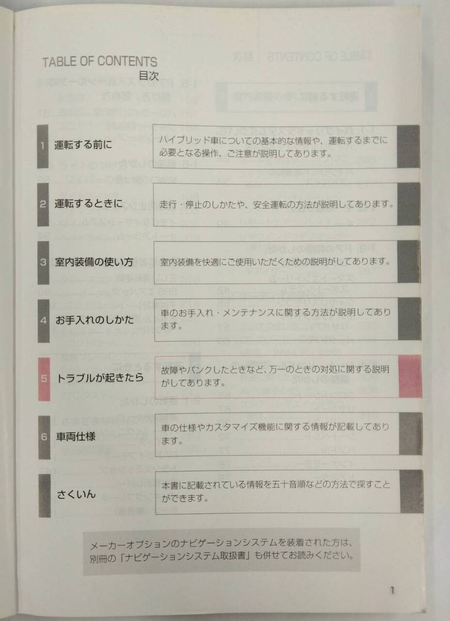 取扱説明書 トヨタ プリウス (中古)