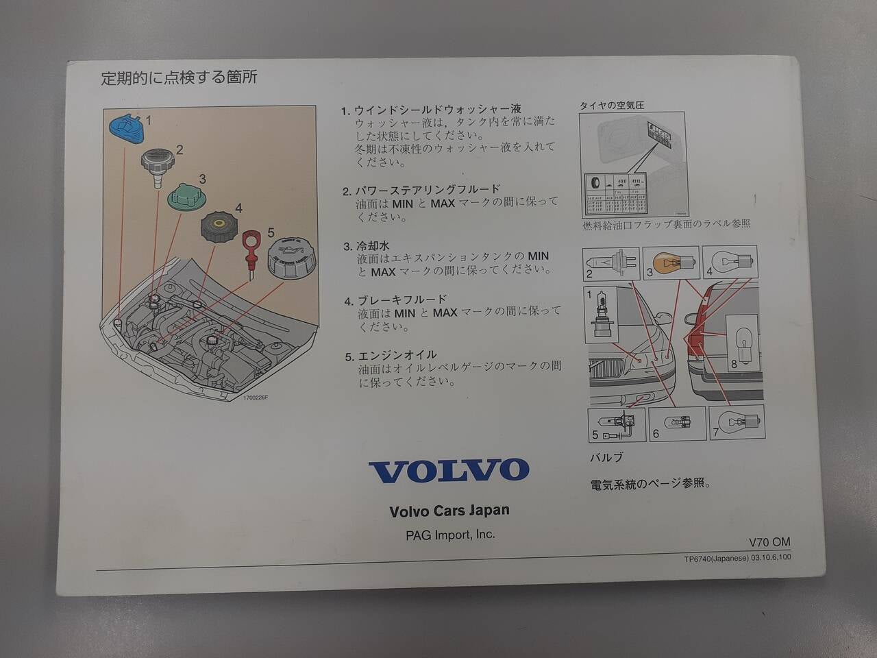 取扱説明書 VOLVO V70R/XC70 (中古)