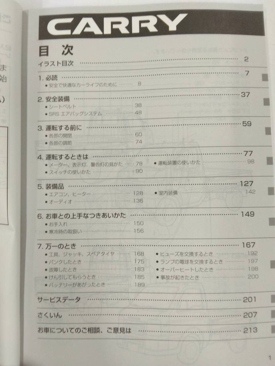 取扱説明書 SUZUKI CARRY (中古)