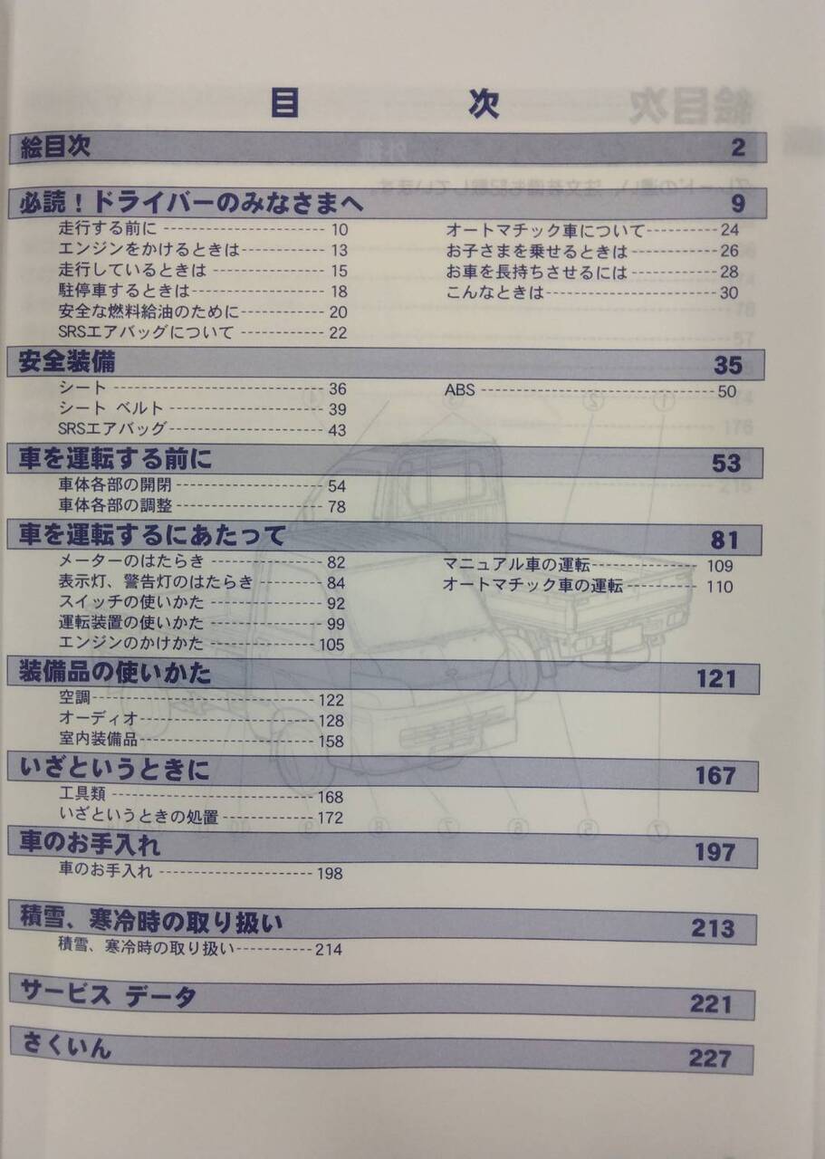 取扱説明書 DAIHATSU HIJET (中古)