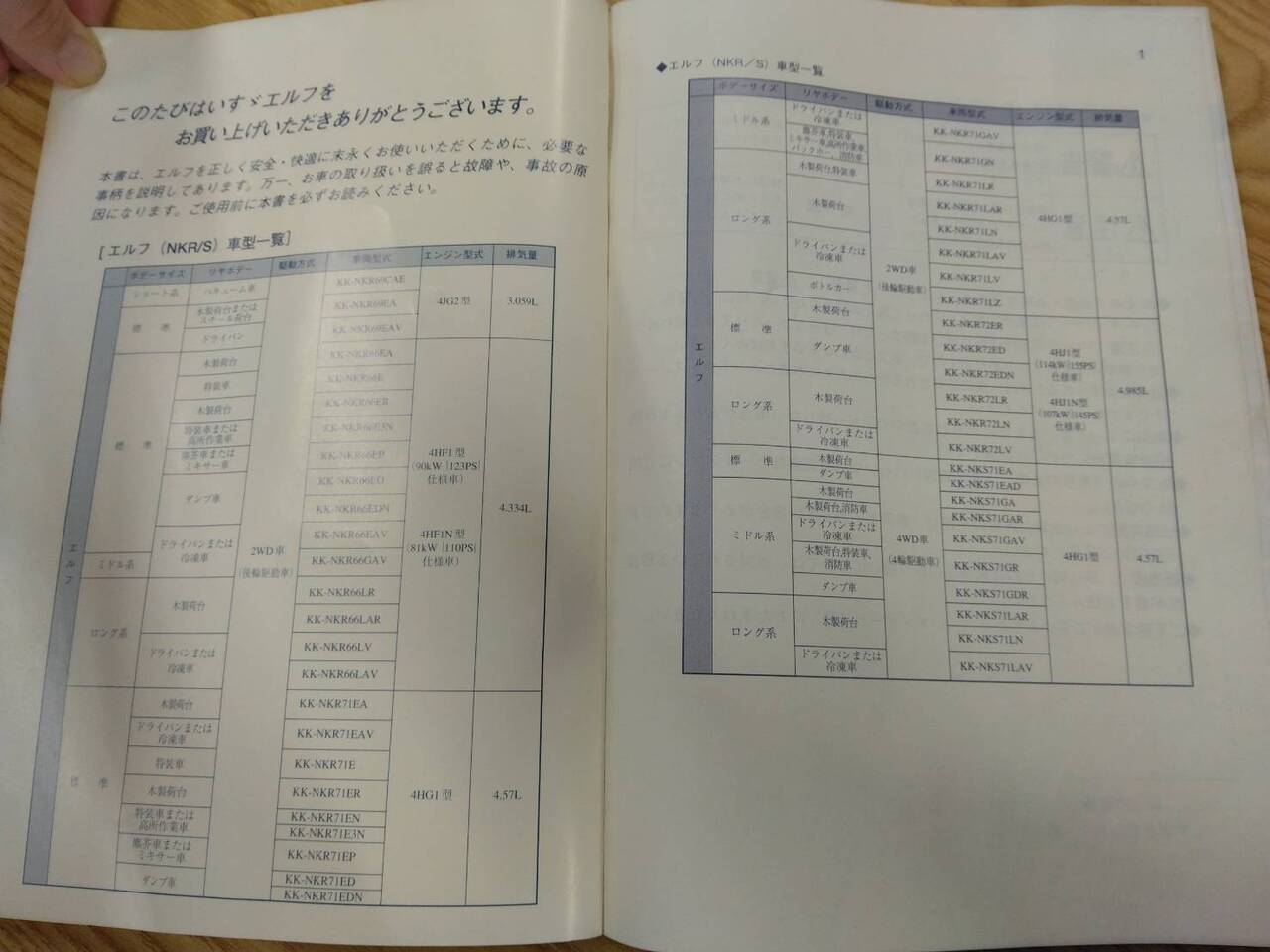 取扱説明書 いすゞ エルフ (中古)