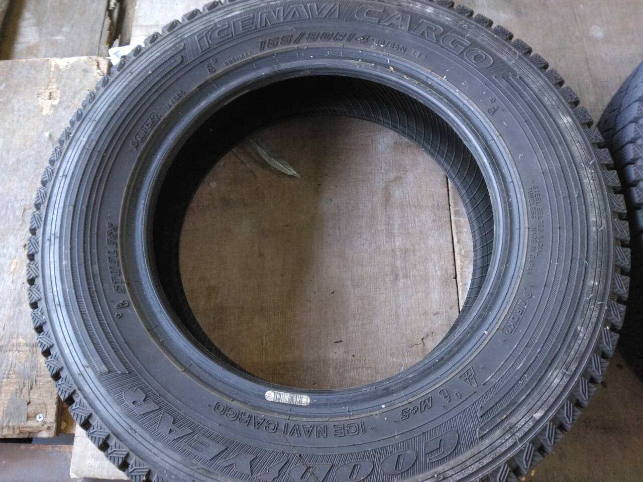 スタッドレスタイヤ 4本 グットイヤー 155/80R14(中古)