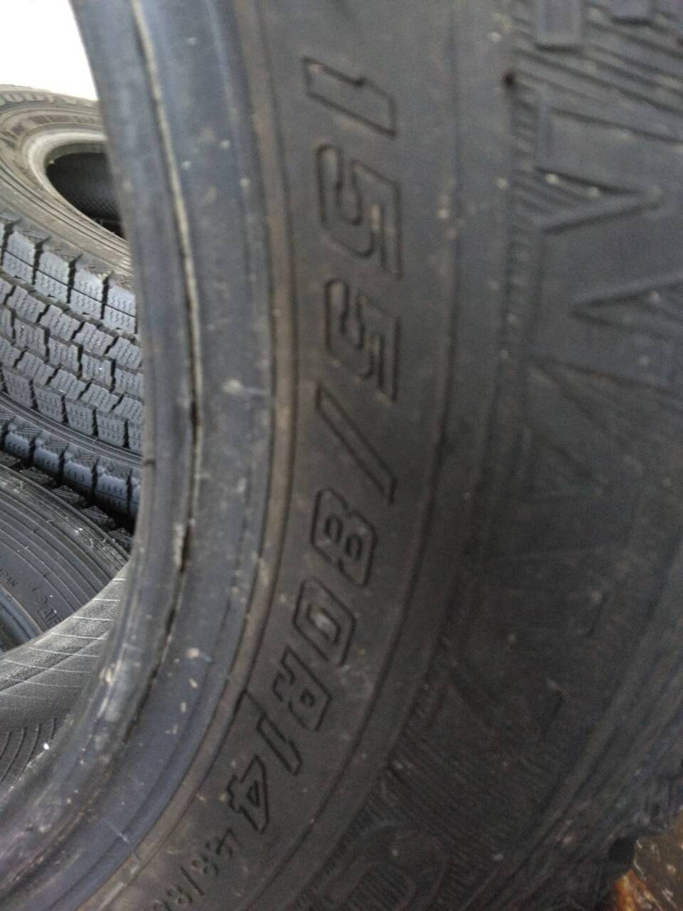 スタッドレスタイヤ 4本 グットイヤー 155/80R14(中古)