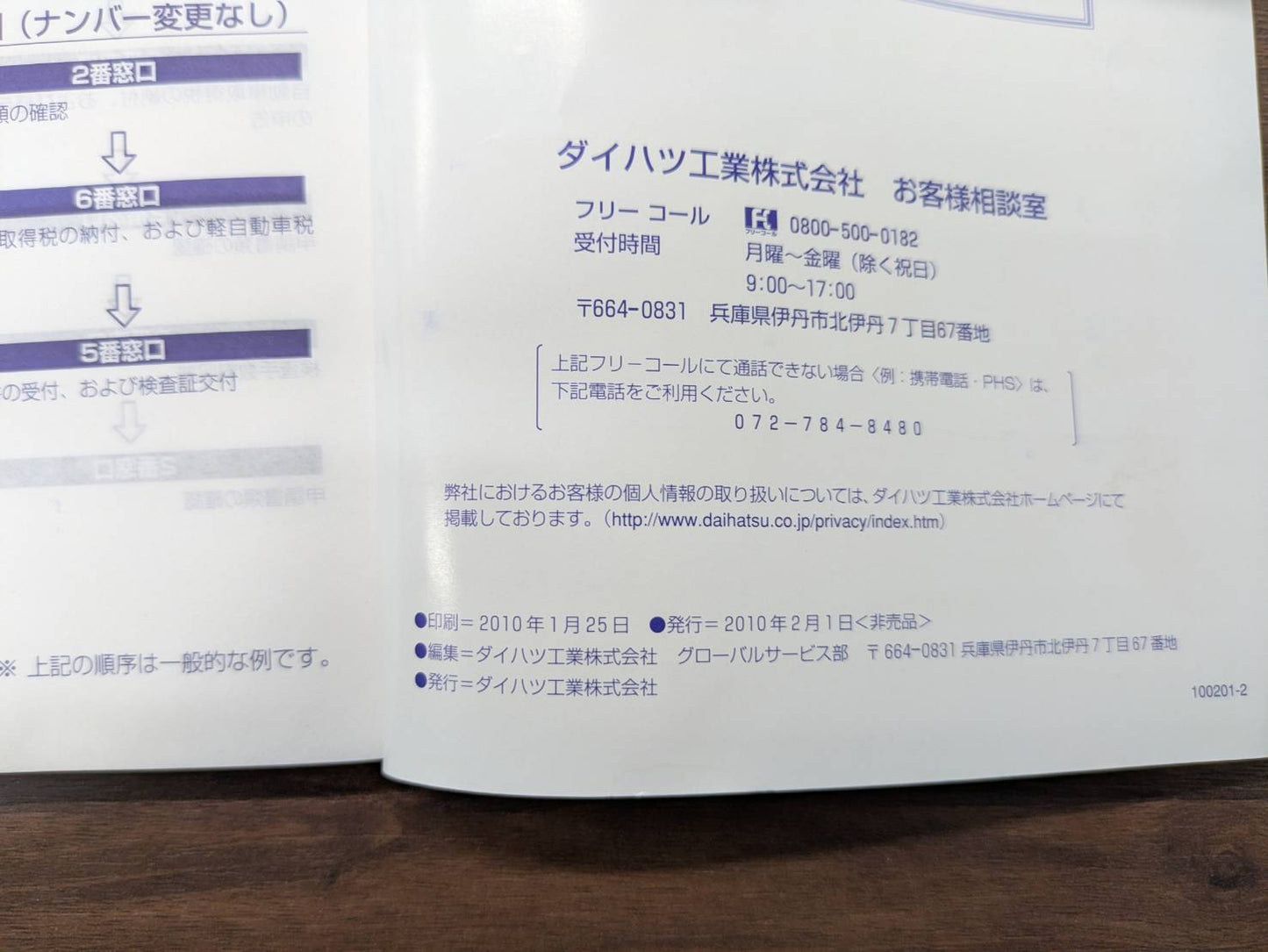 取扱説明書 ダイハツ ハイゼット 発行:2010年2月(中古)