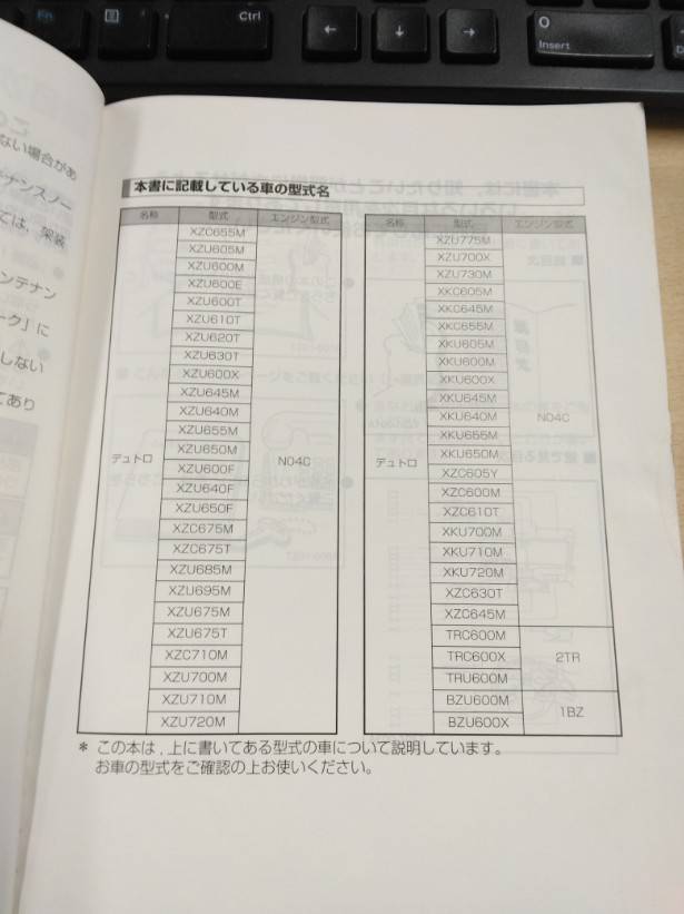 取扱説明書 日野 デュトロ (中古)