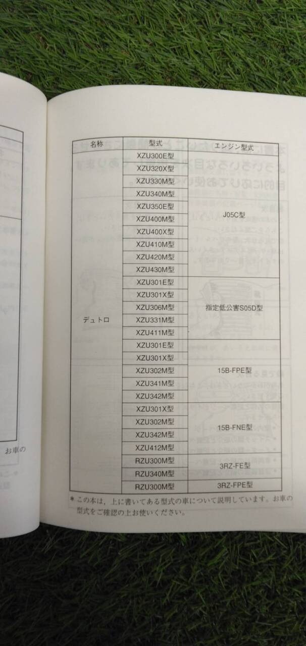 マニュアル 取扱説明書 【日野】 【デュトロ】 (中古)