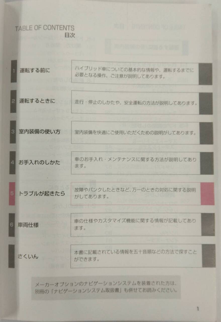 取扱説明書 TOYOTA / PRIUS 取扱書 (中古)