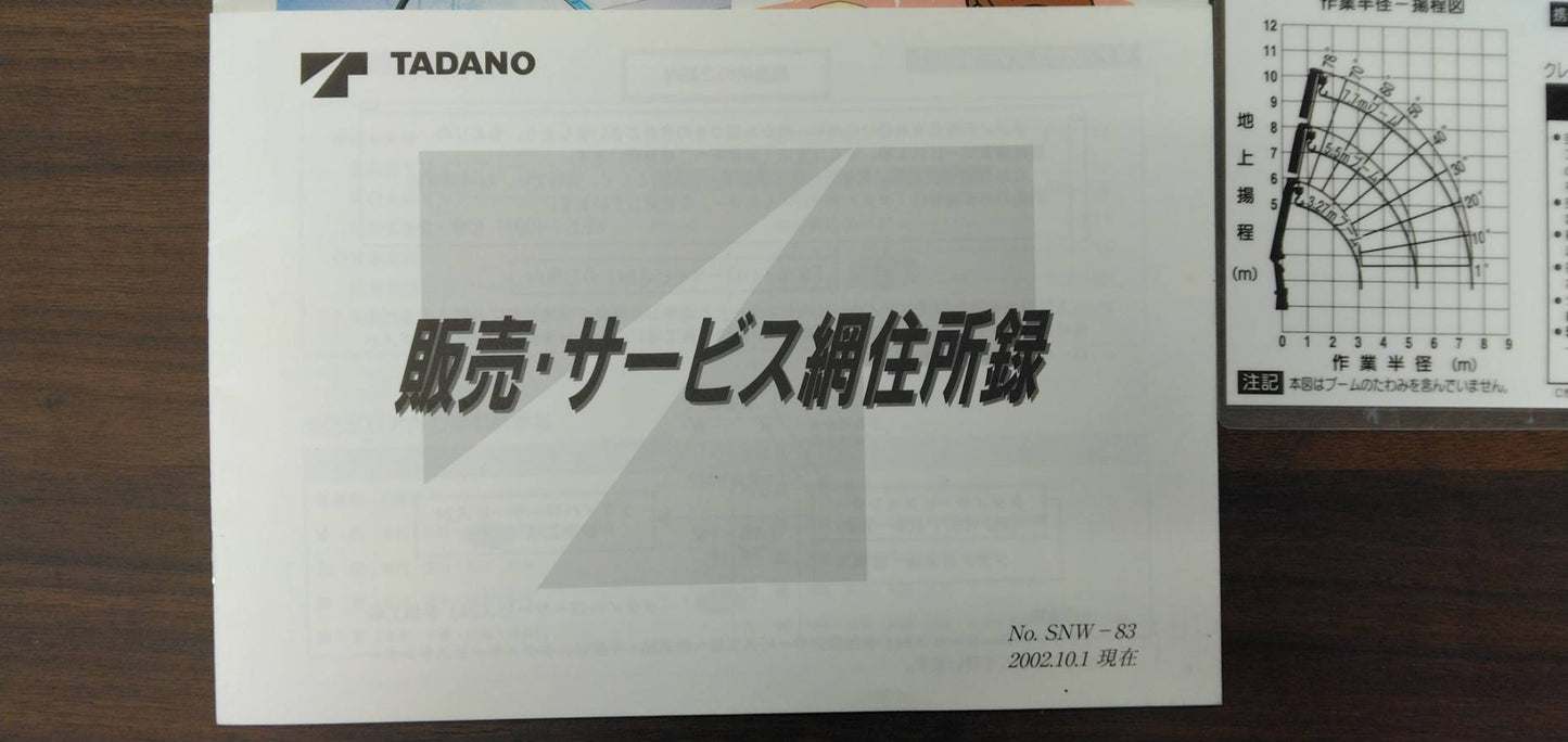 取扱説明書 タダノ カーゴクレーン(中古)