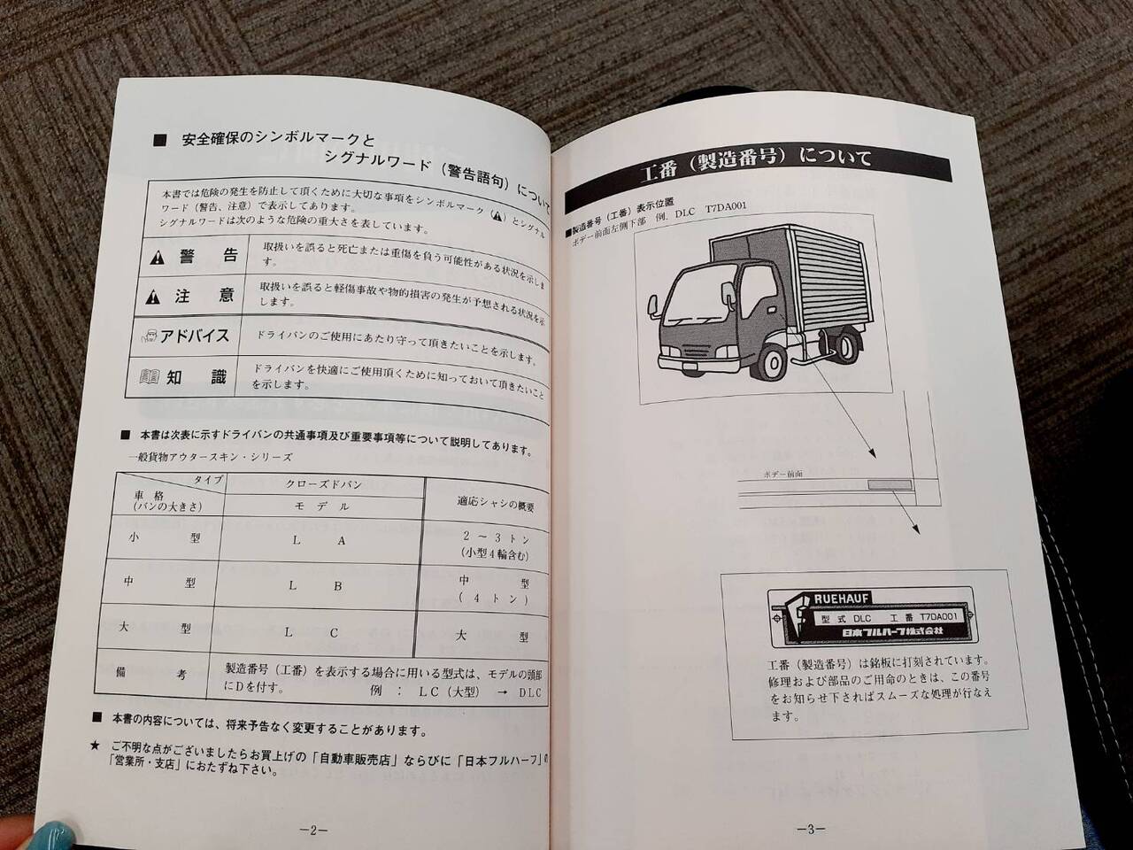 取扱説明書　日本フルハーフ　ドライバンーL (中古)