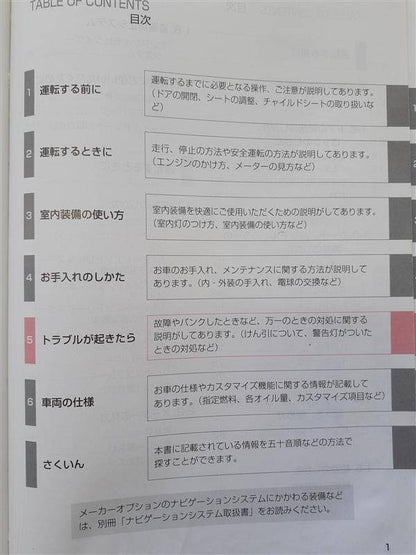 取扱説明書 　トヨタ　ウィッシュ (中古)