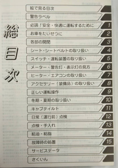 取扱説明書 　日野　プロフィア (中古)