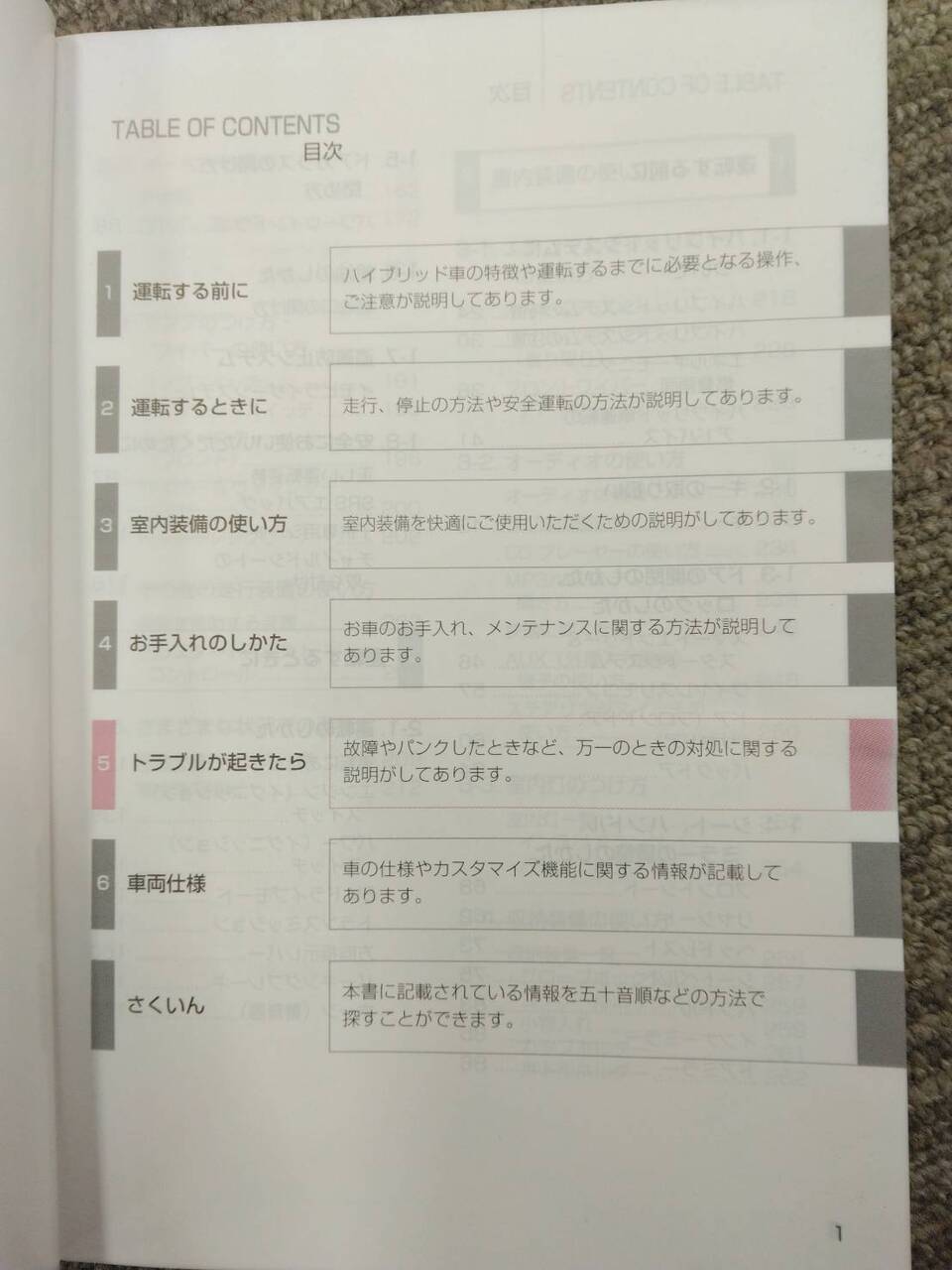 取扱説明書 　トヨタ　アクア (中古)