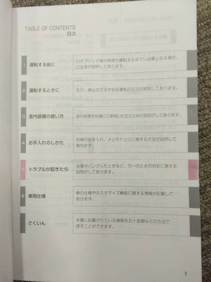 取扱説明書 　トヨタ　アクア (中古)