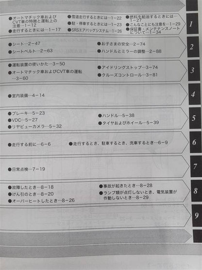 取扱説明書　スバル　レガシー　（中古）