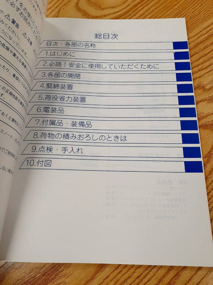 取扱説明書　日本フルハーフ　ウィングボディ（中古）