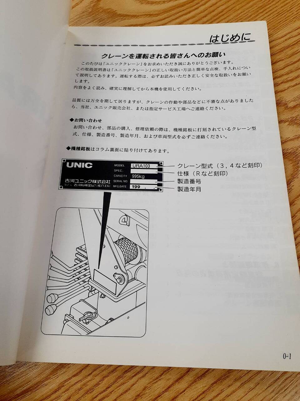 取扱説明書　古河　URA100（中古）
