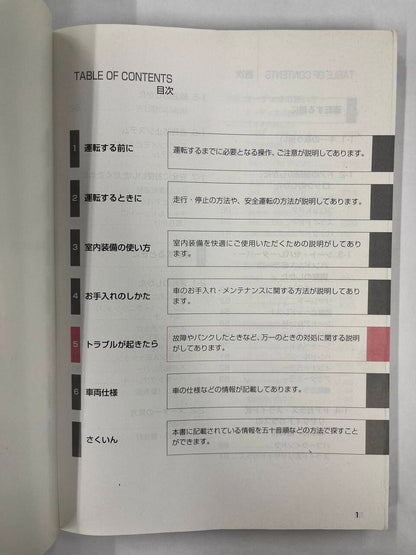 取扱説明書　　TOYOTA 　RAGIUS ACE（中古）
