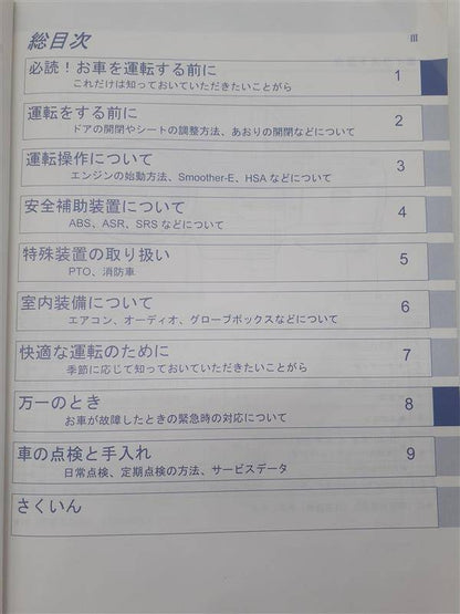 取扱説明書　いすゞ　エルフ　（中古）