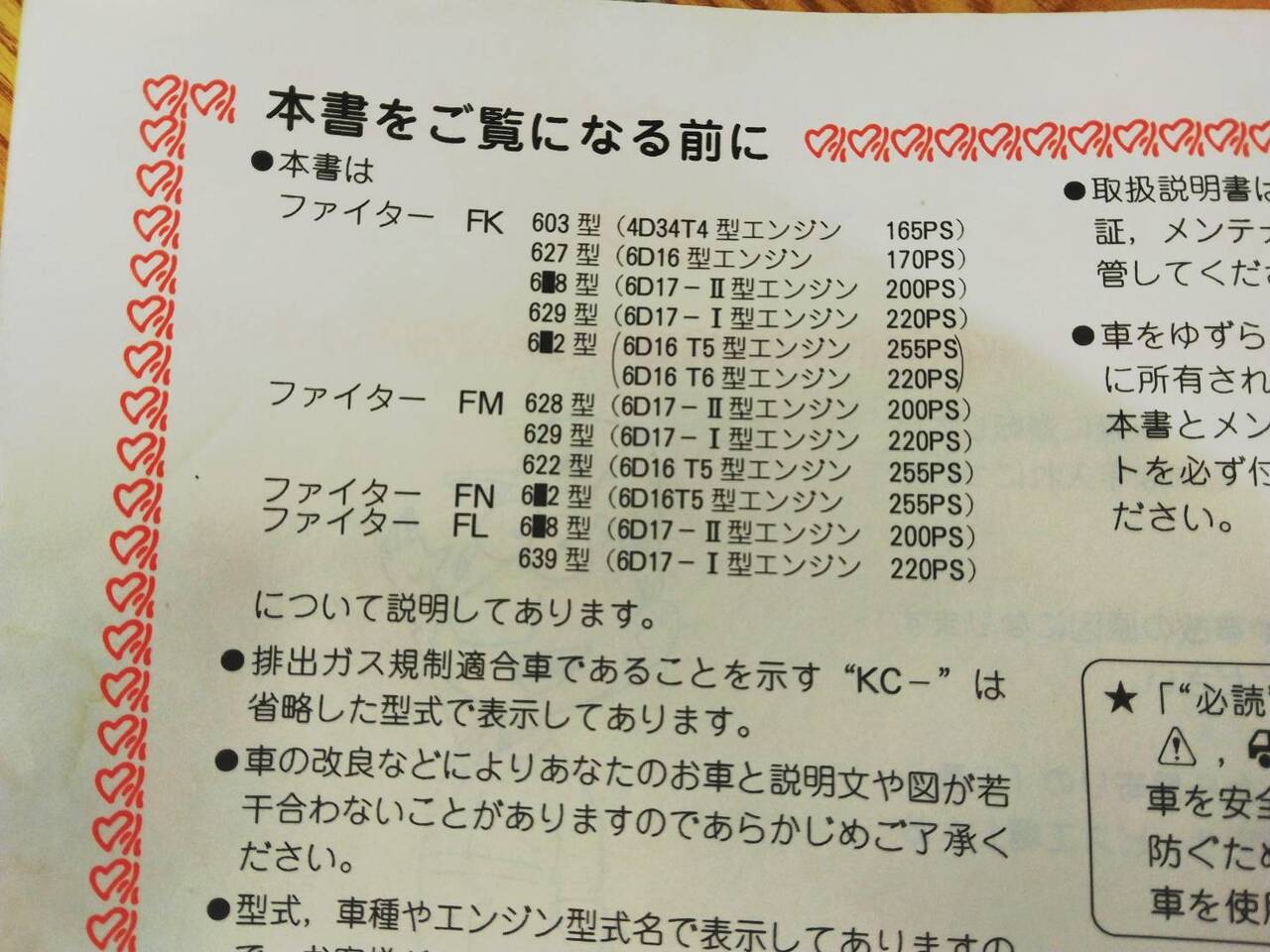 取扱説明書　 三菱ふそう　ファイター (中古)