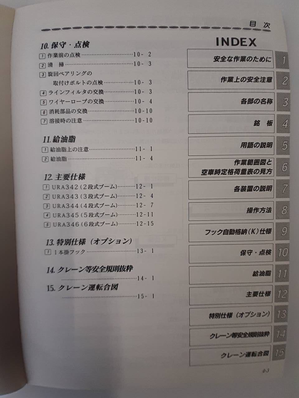 取扱説明書 　　　ユニッククレーン　(中古)