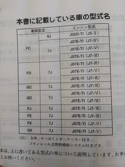 取扱説明書　日野　レンジャー (中古)