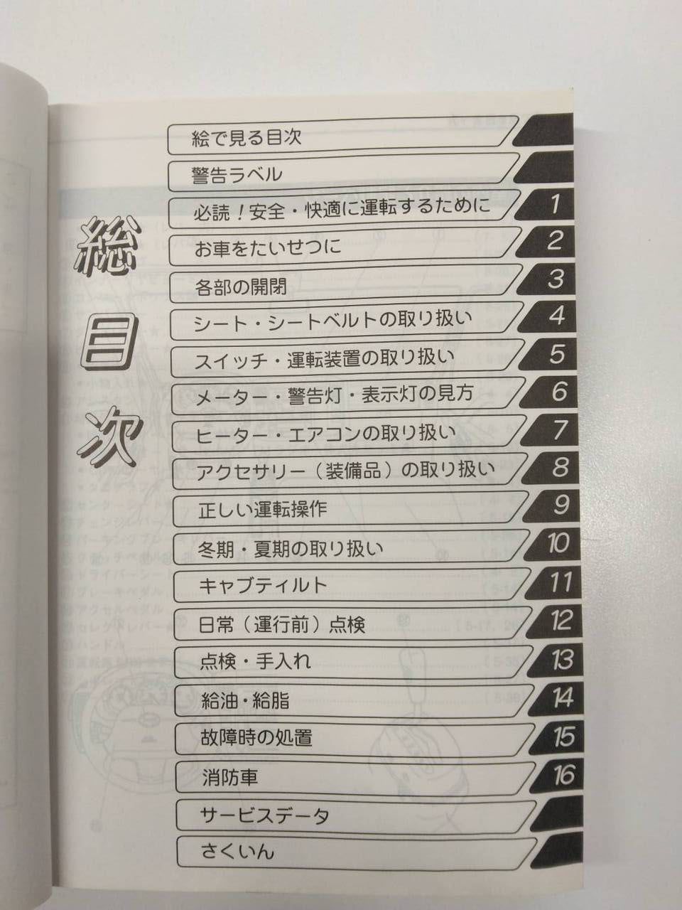 取扱説明書 　日野　デュトロ（中古）