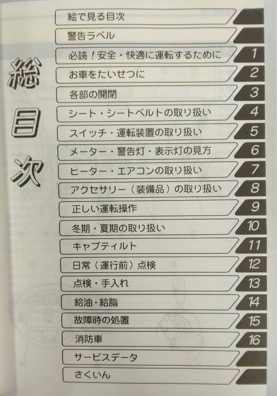 取扱説明書 　日野　デュトロ (中古)