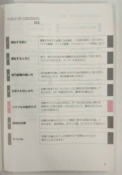 取扱説明書 　トヨタ　シエンタ　 (中古)