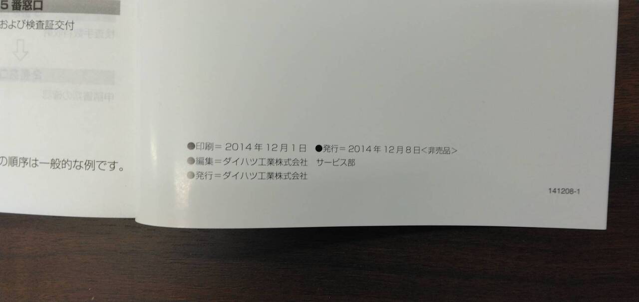 取扱説明書 【ダイハツ】 【ハイゼット】S500Pから取り外し (中古)