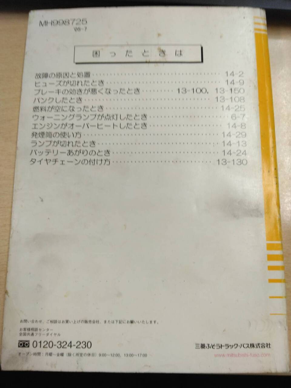 取扱説明書 　三菱フソウ　キャンター (中古)