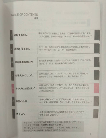 取扱説明書 　トヨタ　ベルファイア (中古)