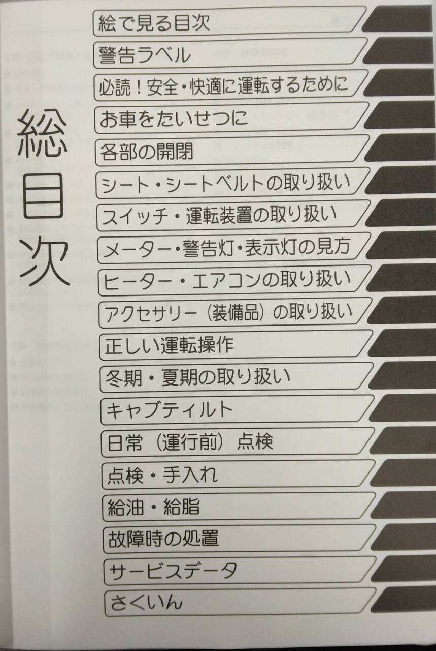 取扱説明書 　日野　レンジャー　(中古)