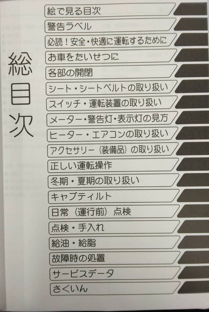 取扱説明書 　日野　レンジャー　(中古)