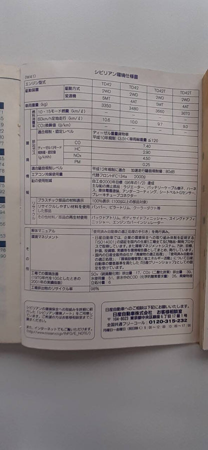 取扱説明書 ニッサン　シビリアン (中古)
