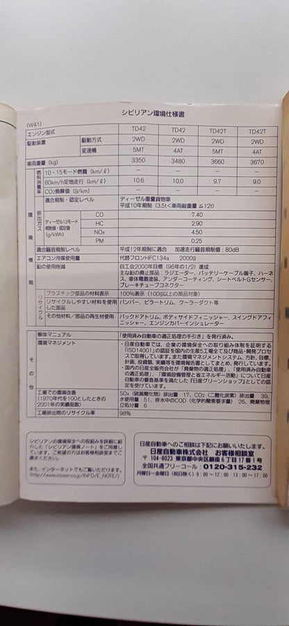 取扱説明書　日産　シビリアン (中古)