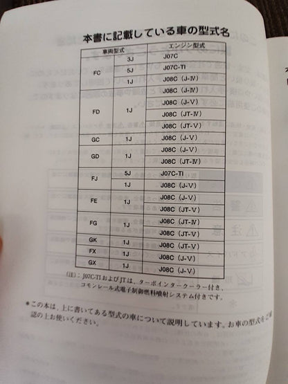 取扱説明書　日野　レンジャープロ　（中古）