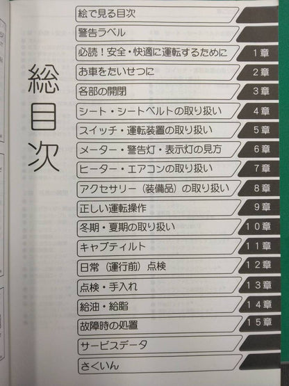 取扱説明書 　日野　プロフィア (中古)