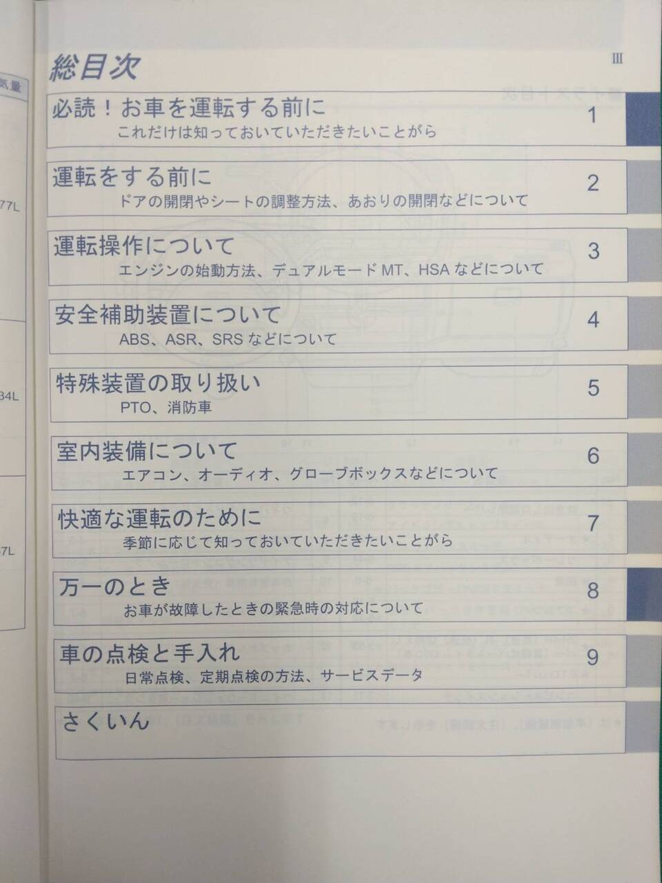 取扱説明書　　　いすゞ　　エルフ　(中古)