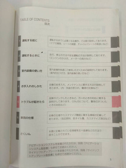 取扱説明書 　TOYOTA  VOXY (中古)
