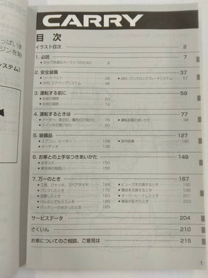 取扱説明書 　SUZUKI CARRY (中古)