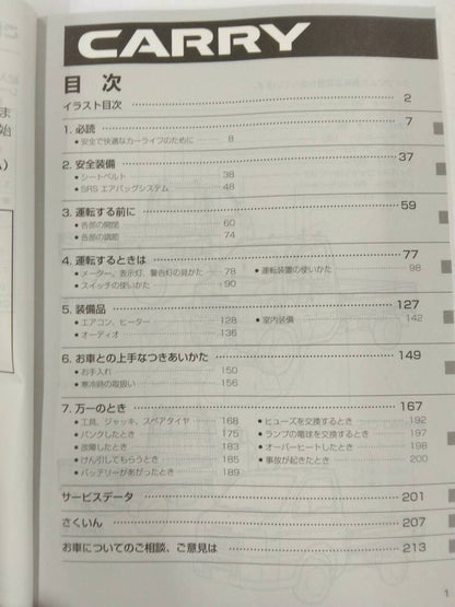 取扱説明書 　SUZUKI CARRY (中古)