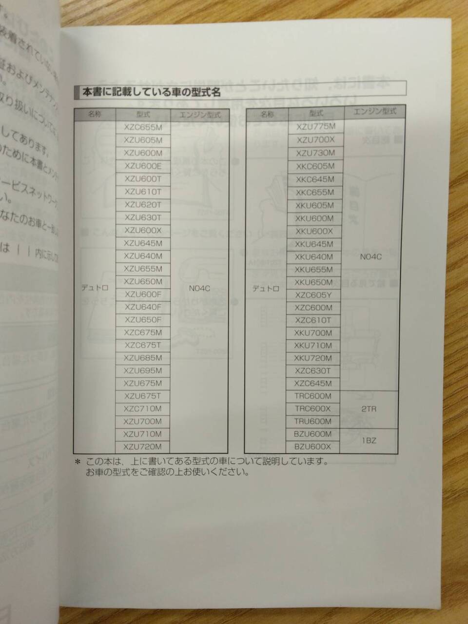 取扱説明書 　日野　デュトロ (中古)