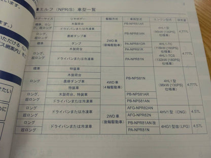 取扱説明書 　いすゞ　エルフ (中古)