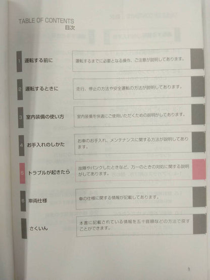 マニュアル　取扱説明書 　トヨタ　コンフォート(教習車)　 (中古)
