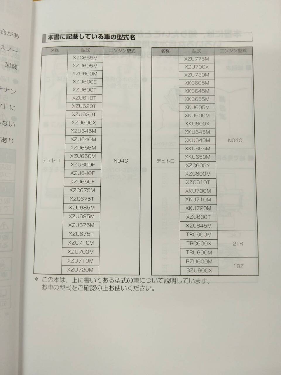 取扱説明書　 日野　デュトロ  (中古)